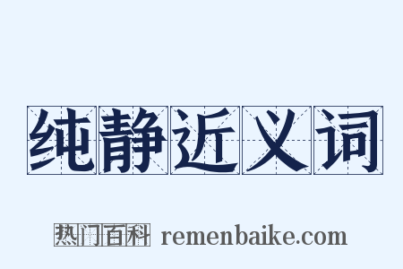 纯静近义词是什么意思的图片